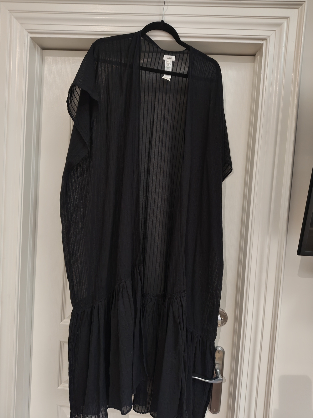 aerie Black Sheer Ribbed Swim Coverup